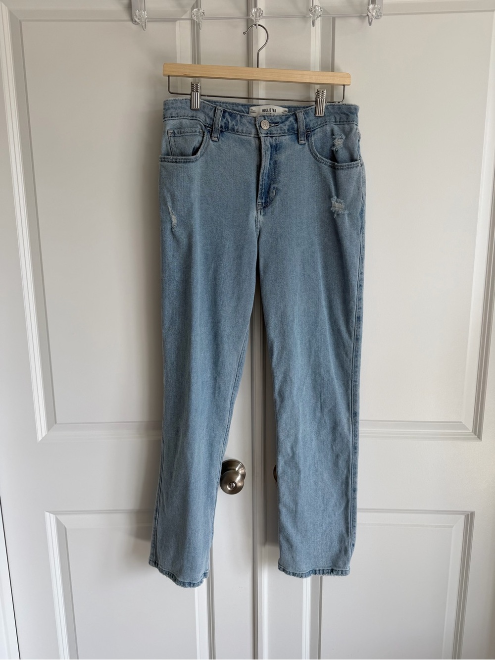 Hollister Light Blue High-Rise Straight Jeans